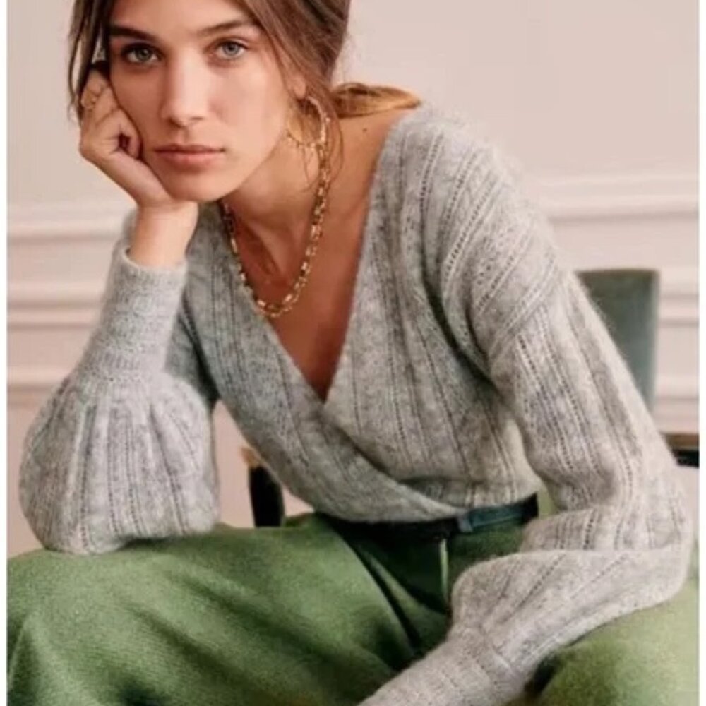 Sezane Cristina Jumper Gris Chiné. - Size S
